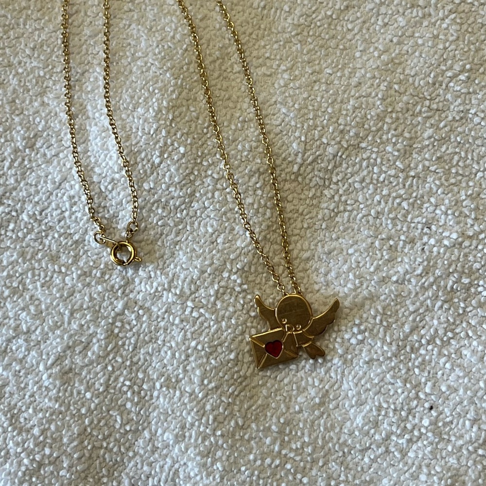 Avon Vintage 1980 Love Dove Pendant Necklace - 15in Gold Tone - Picture 2 of 5